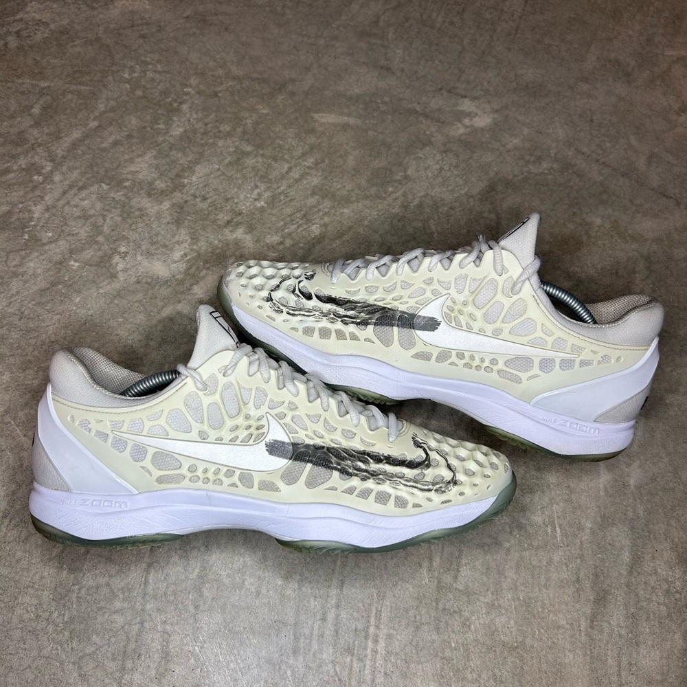 Size 12- Nike Zoom Cage 3 White/Black Rafa Nadal 2019 Wimbledon Mens Tennis RARE